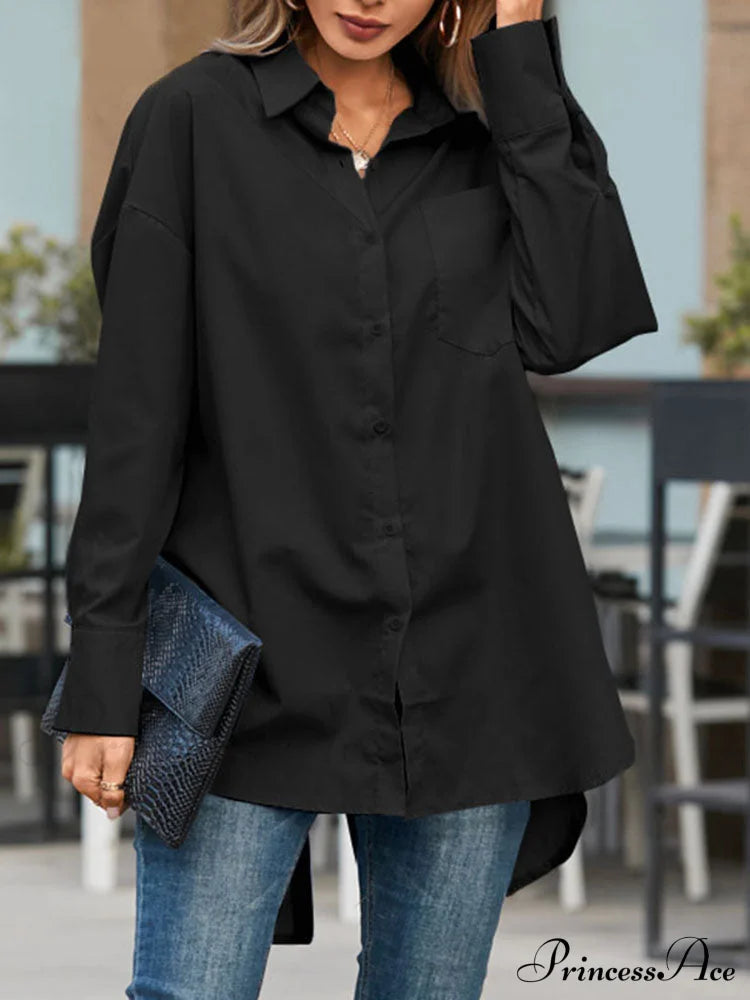 Cheryl Asymmetrical Top Black / S Tops & Blouses