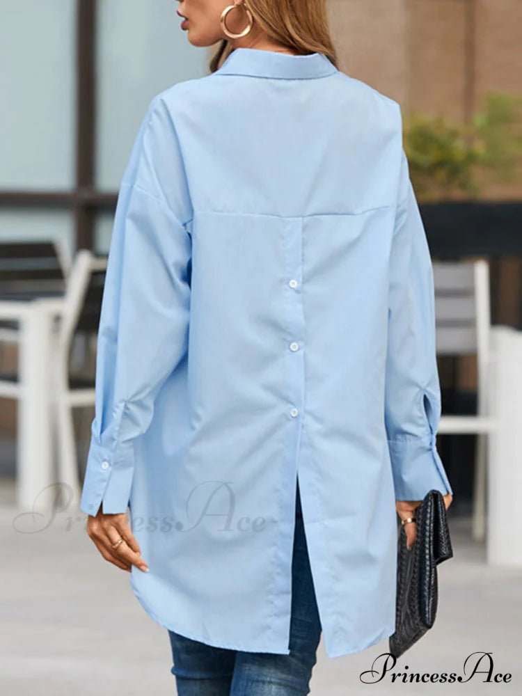 Cheryl Asymmetrical Top Light Blue / S Tops & Blouses