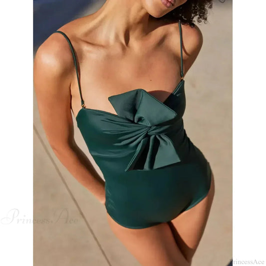 Chest Knot Halter One Piece Swimsuit onepiece-250223