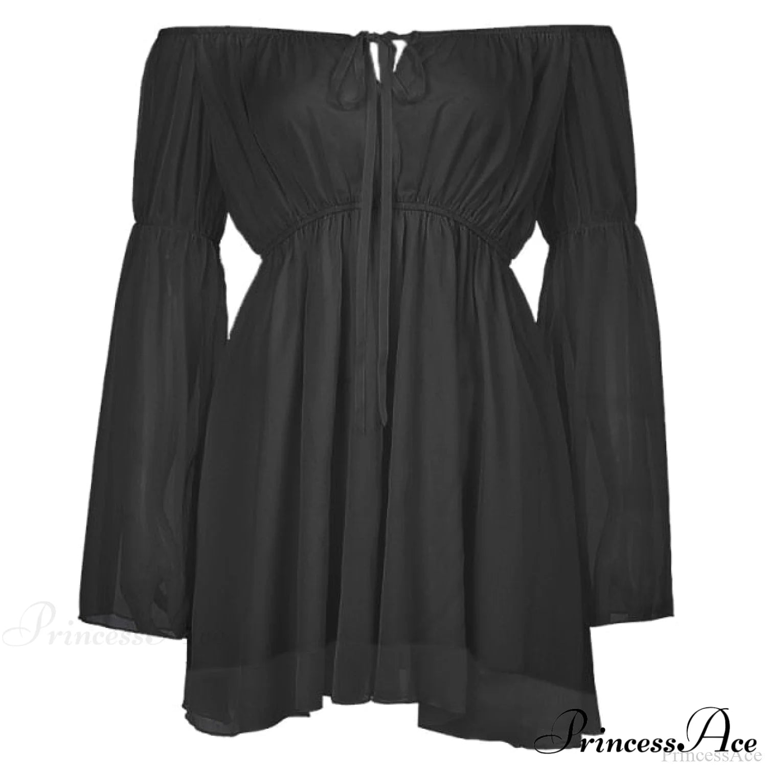 Chiffon Detachable Corset Puff Sleeve Mini Dresses Free From Label