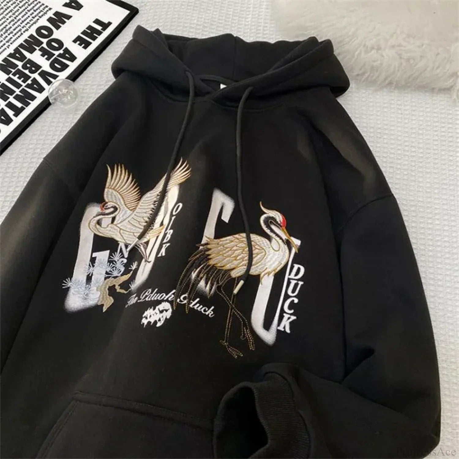 Chinese Crane Pullover Hoodie