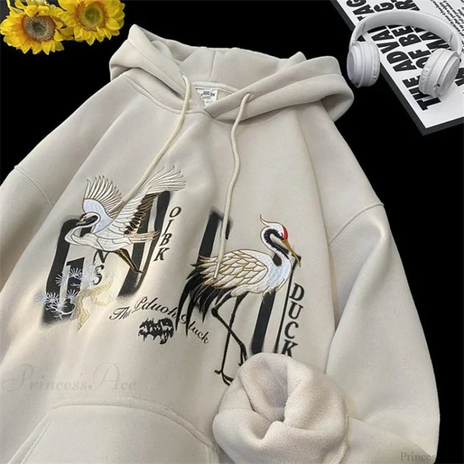 Chinese Crane Pullover Hoodie