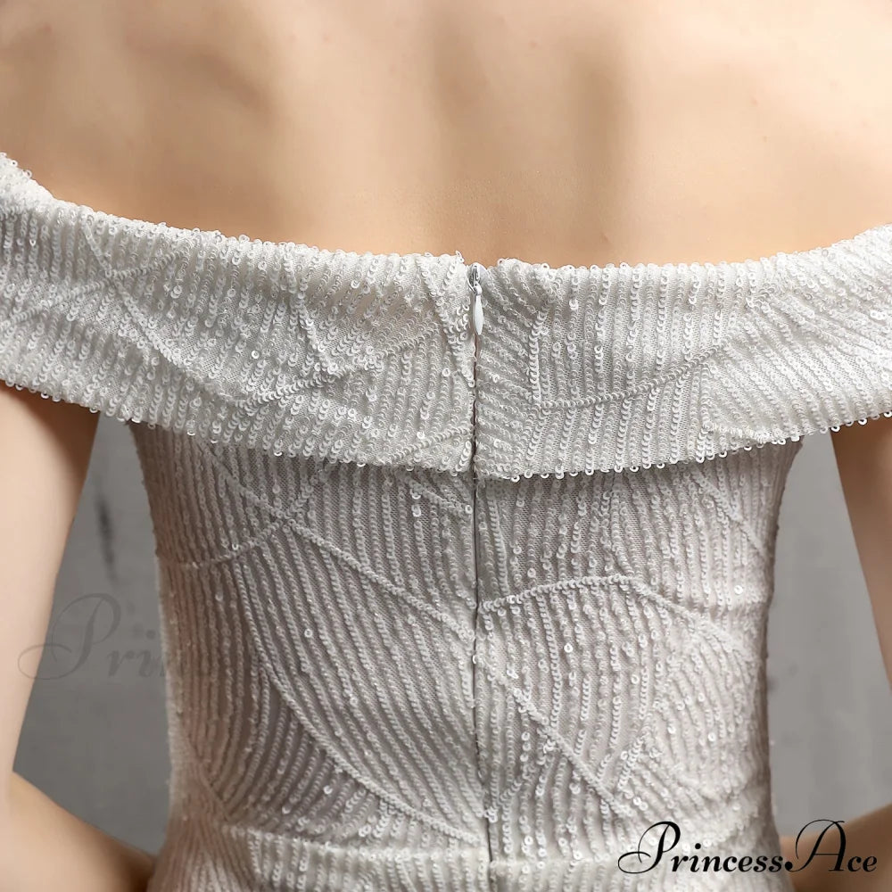 Clara Glitter Off The Graceful Shoulder Split Dress For Prom S.o. Long Dresses