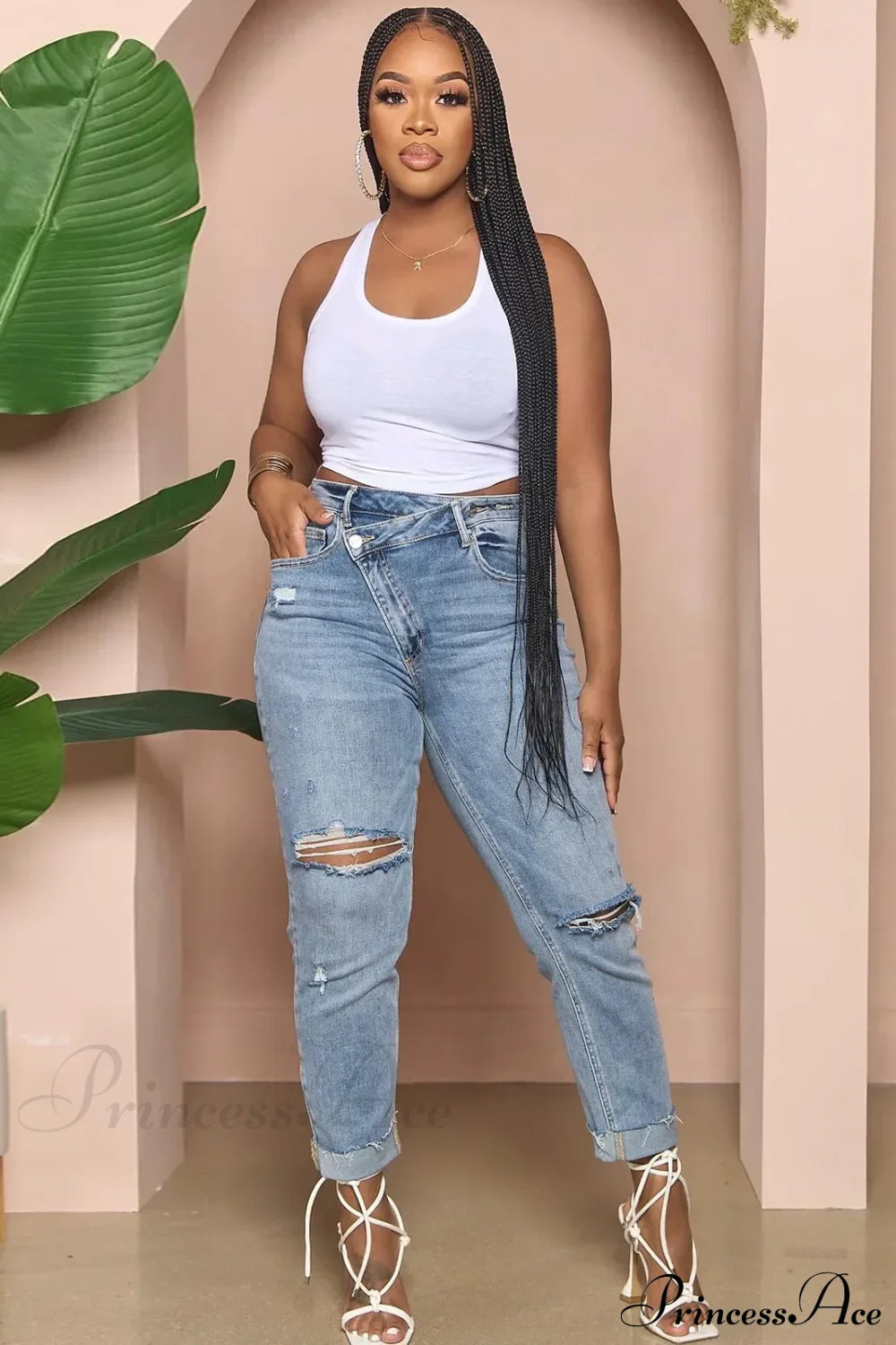 Classic Fashion Stretch Ripped Streetwear Denim Jean