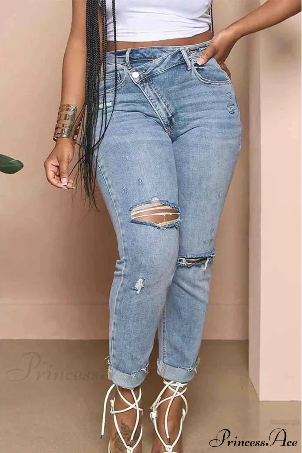 Classic Fashion Stretch Ripped Streetwear Denim Jean