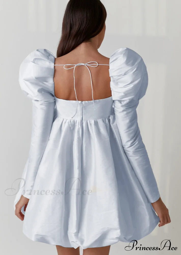 Classy Puff Sleeve Short Prom Dress - Ball Gown And Wedding M / Pink Dresses