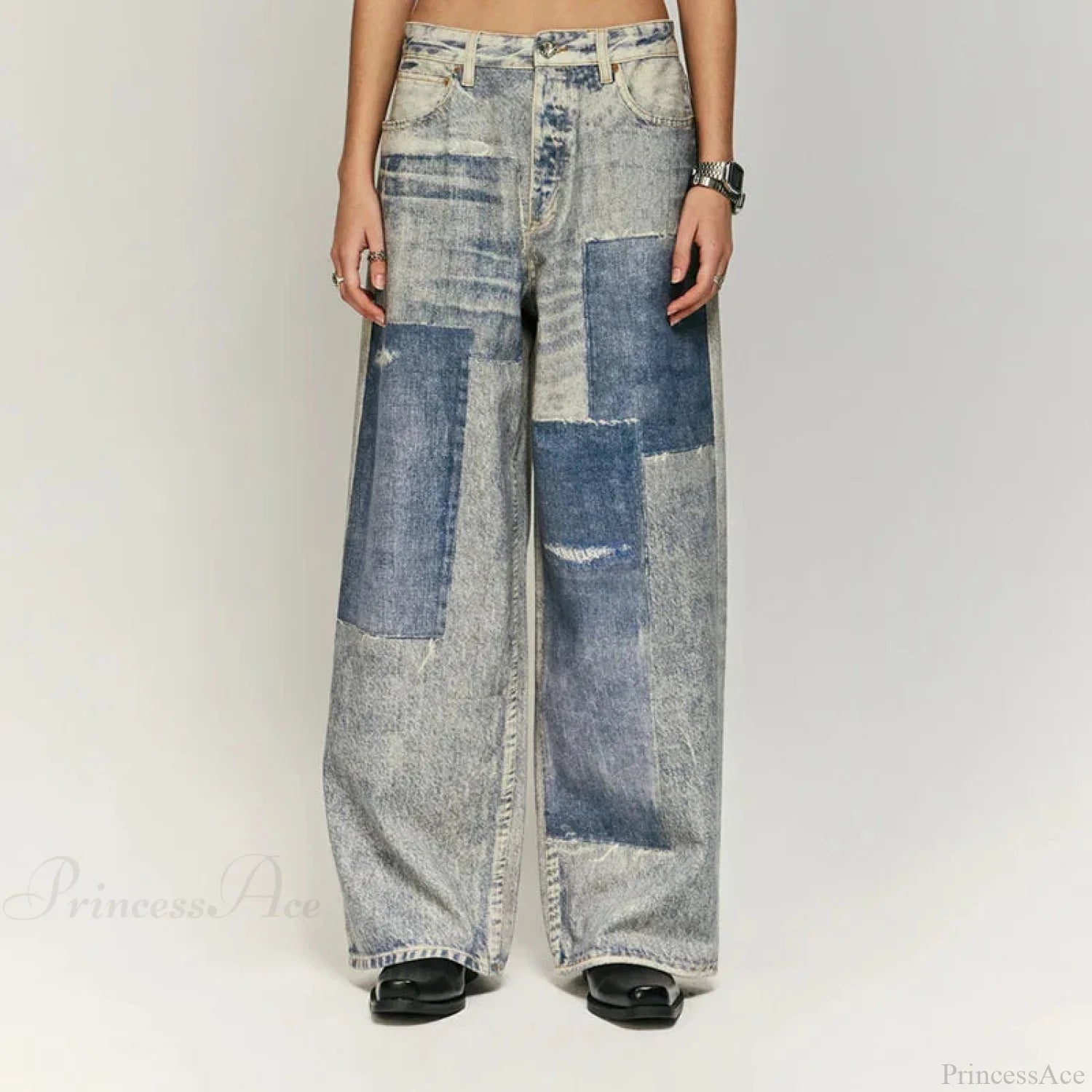 Cleansed Medieval Printed Urban Pant blue / XS