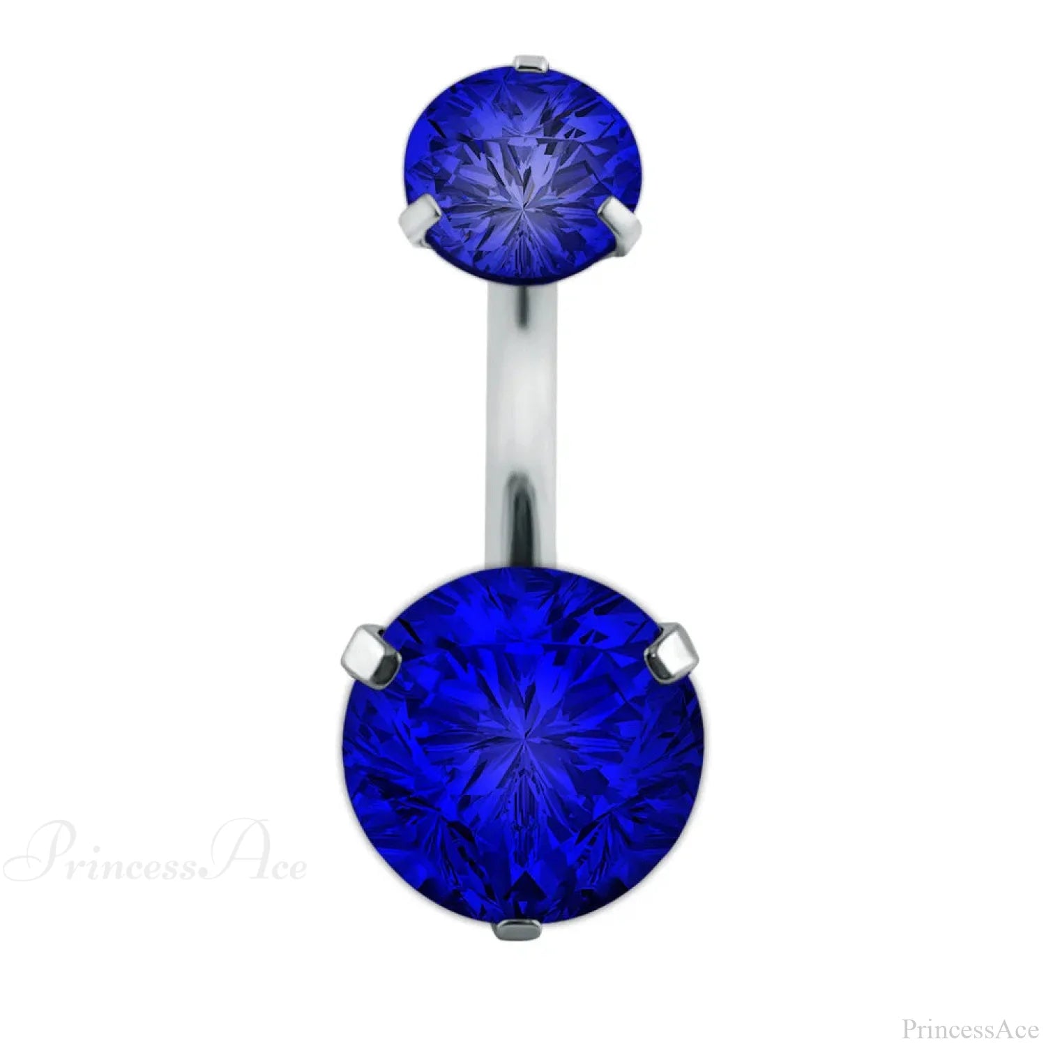 Clear Circular Medieval Surgical Belly Ring Blue C