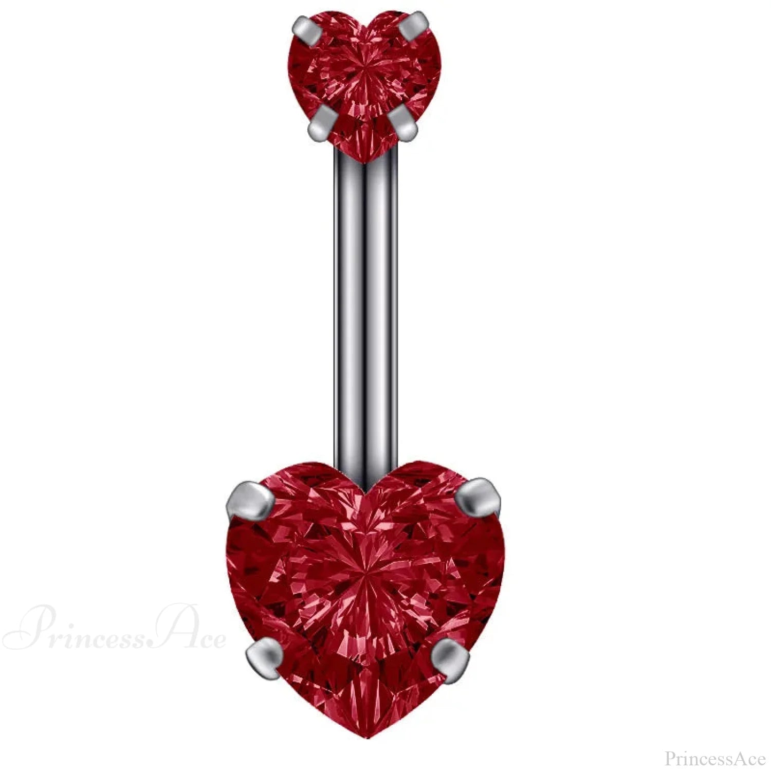 Clear Circular Medieval Surgical Belly Ring Dark Red