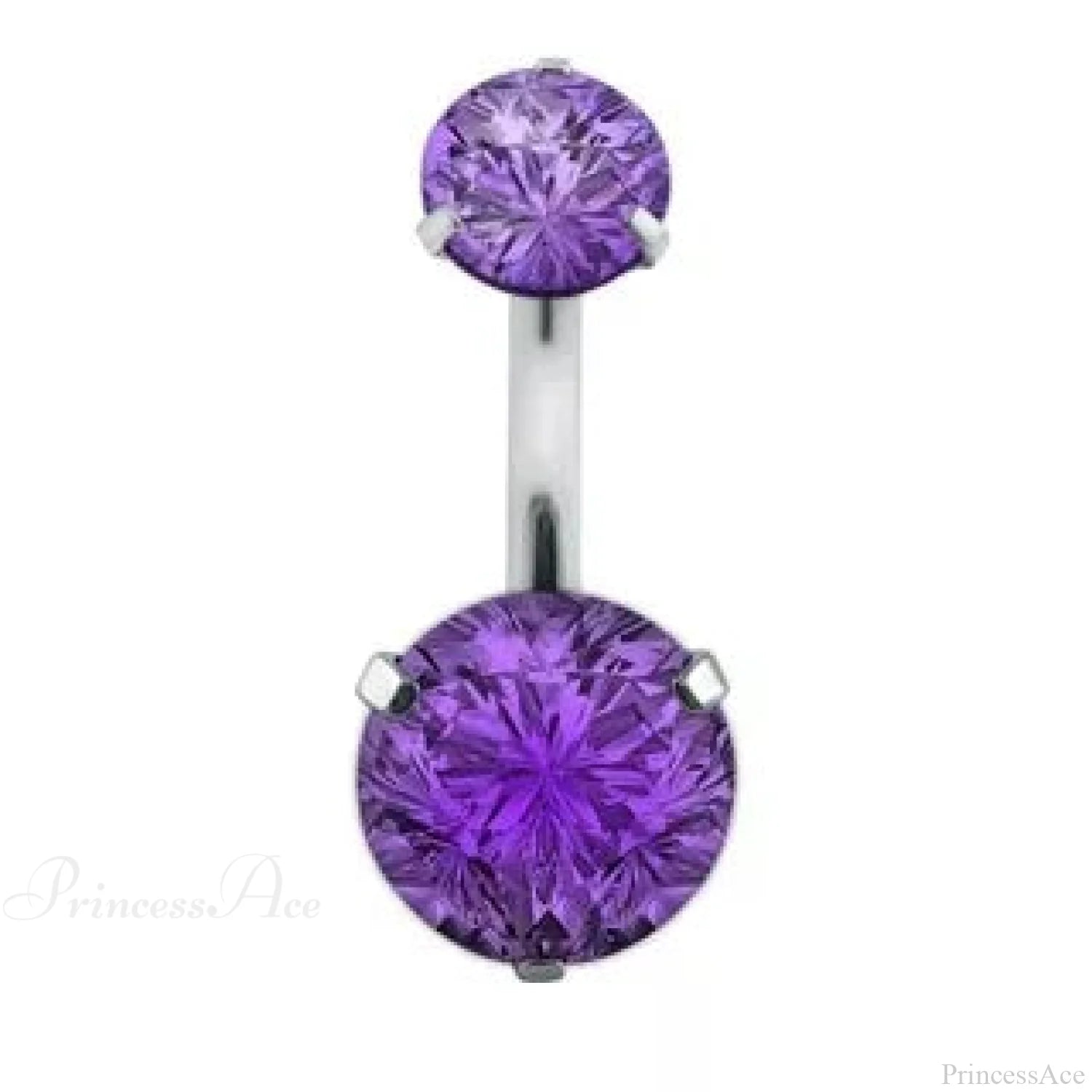 Clear Circular Medieval Surgical Belly Ring Purple C