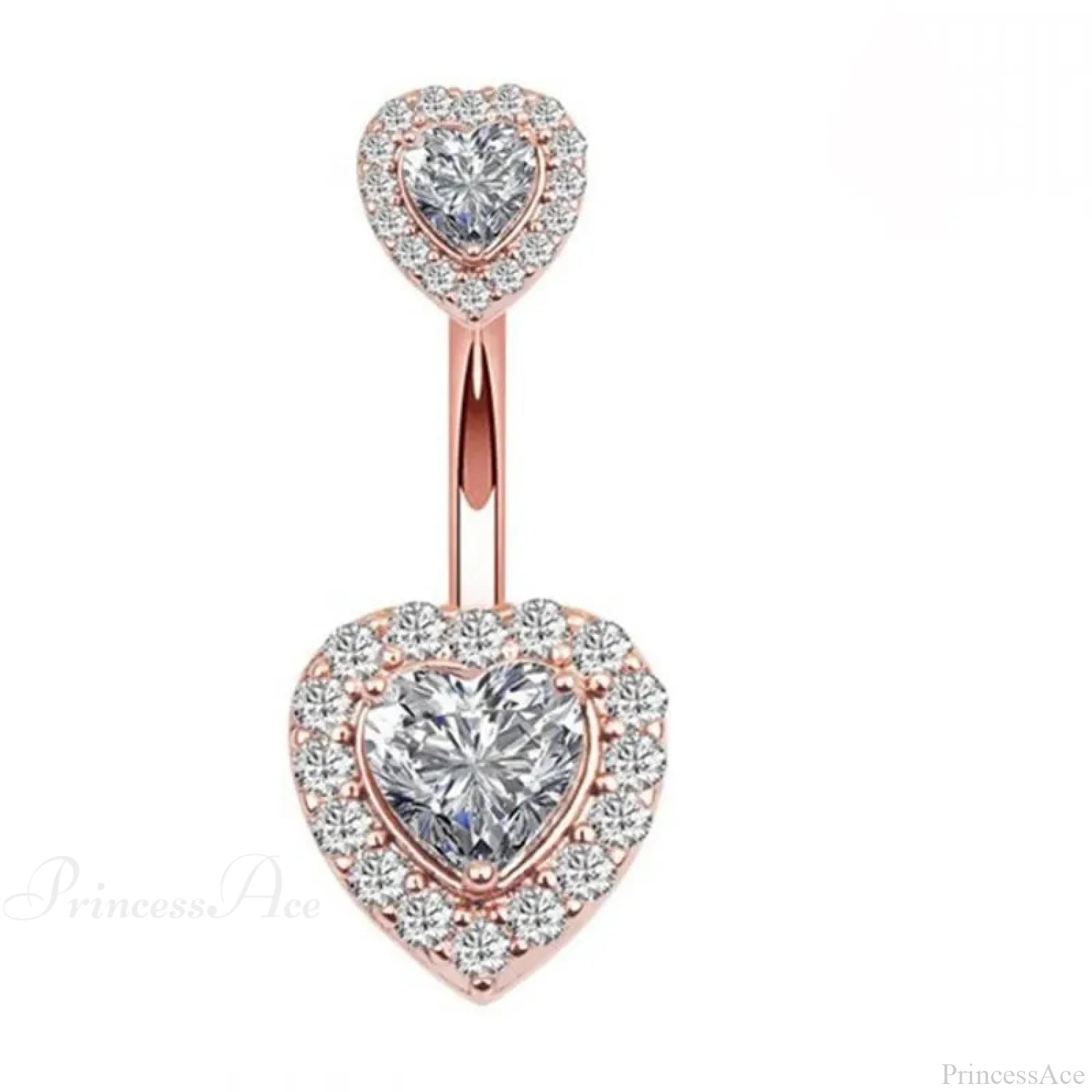 Clear Circular Medieval Surgical Belly Ring Rose Gold 2