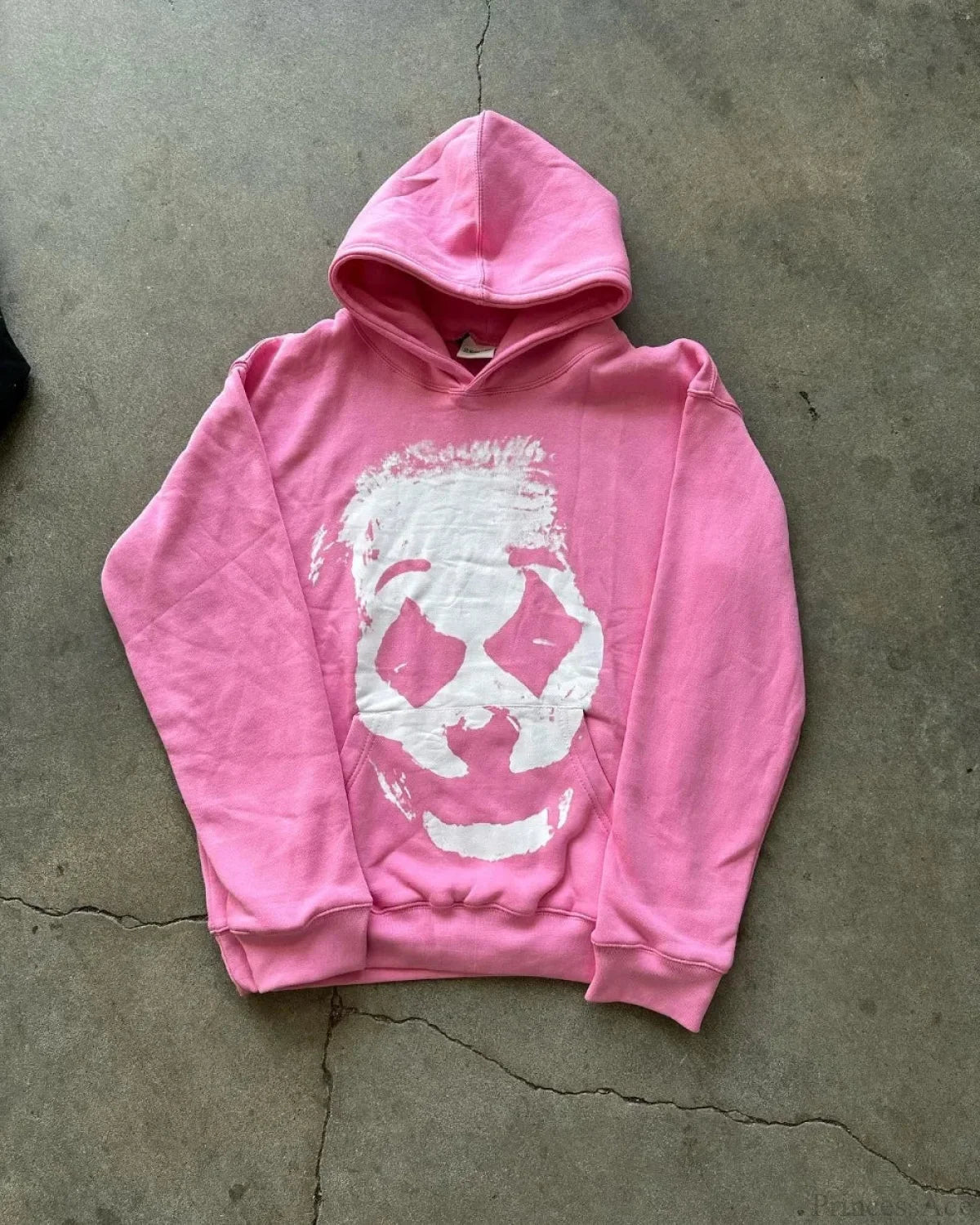 Clown Graphic Oversized Hoodie pink / S