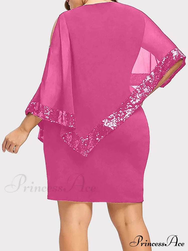 Cold Shoulder Long Trendy Sleeve Knit Top Dresses