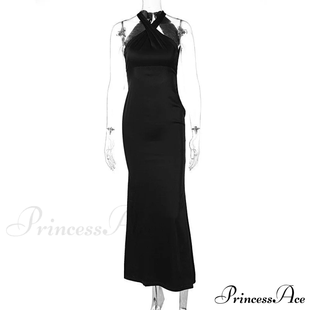 Colette Formal Swiss Charming Dot Crepe Dress Black / S S.o. Long Dresses