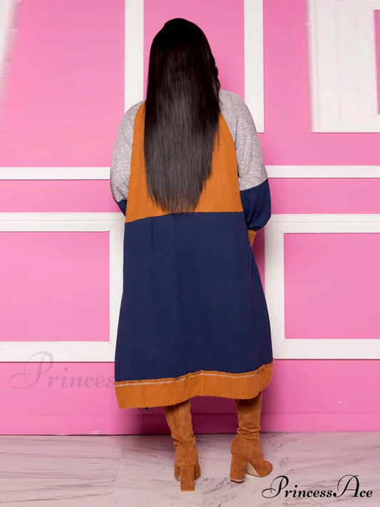 Anmutiges, lockeres Midikleid mit Farbblock