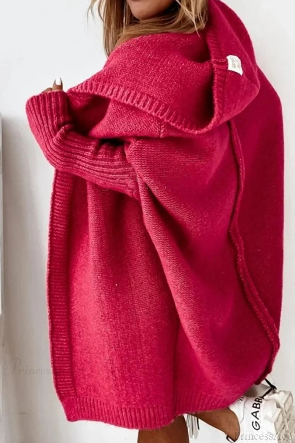 Hoodie Front Open Cardigan Red / M Cardigans