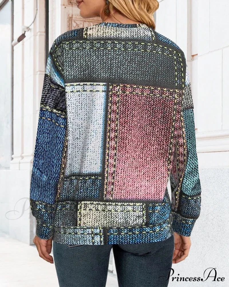 Color Block Sweatshirt Sweatshirts & Hoodies-L