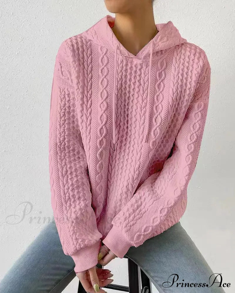 Color Casual Solid Hoodie Sweatshirts & Hoodies-L