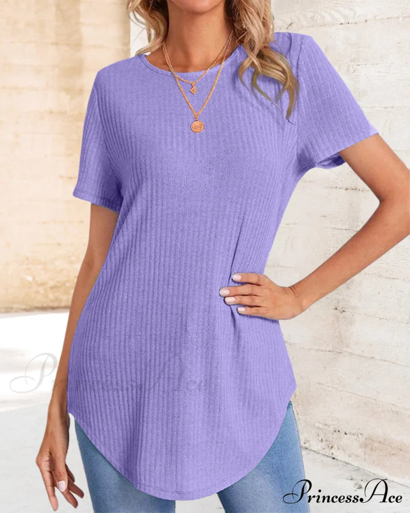 Color Casual Solid - T-Shirt Back Single-Breasted T-Shirts