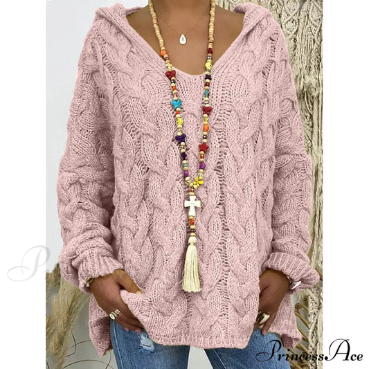Women's Sweater Oversized Pullover Jumper Knitted Solid Color Pink __stock:200 clothes refund_fee:1200 tops