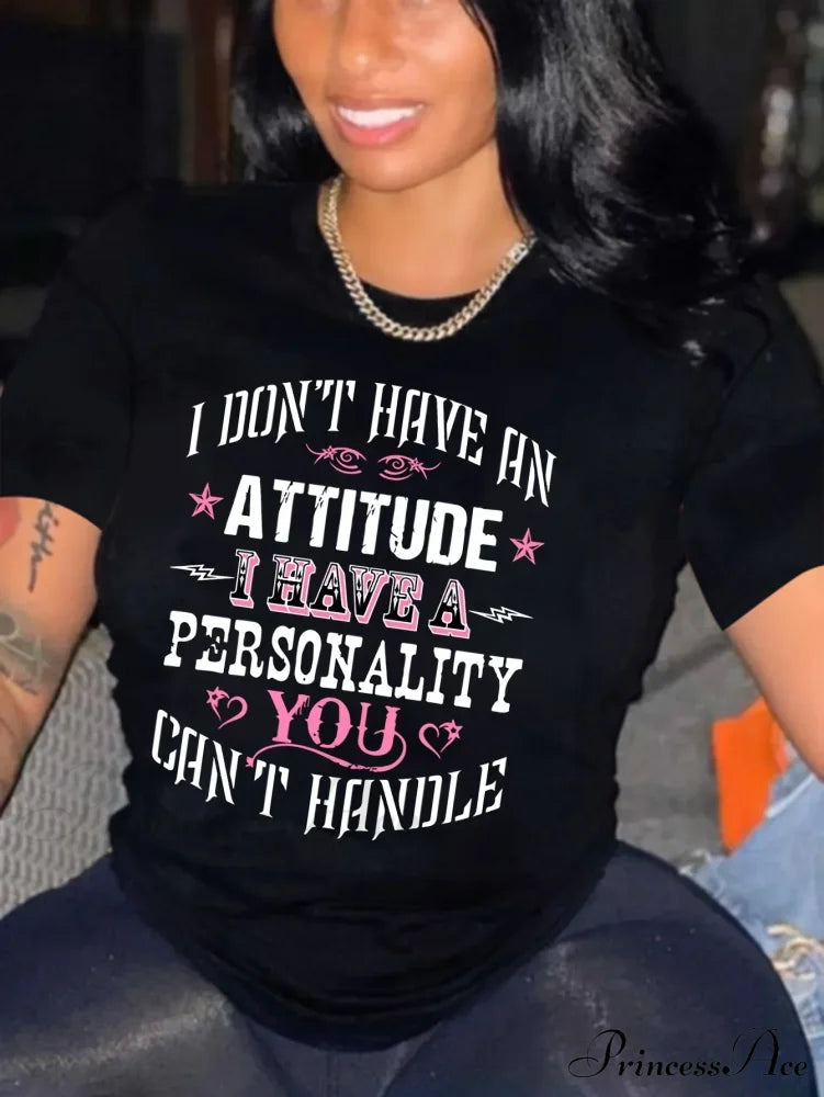 Comfy Alphabet Stretchy & Easy-Care Short Sleeve Crew Neck Tee Summer Chic Top For Women T-Shirt