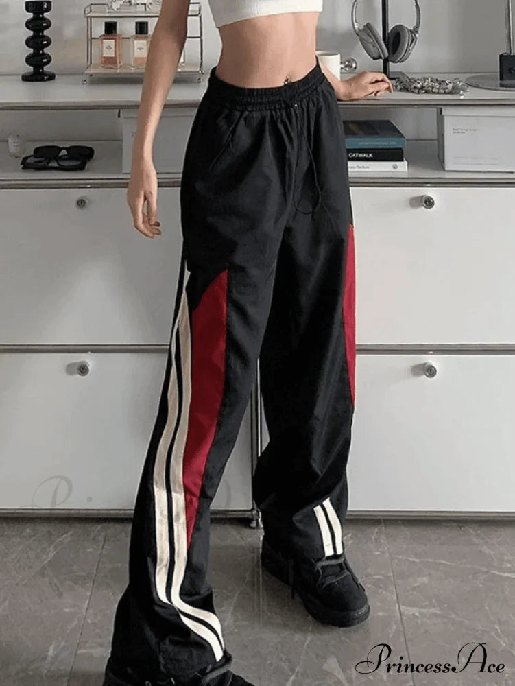 Contrast Long Graceful Sleeve Crop Top Black / S Pants