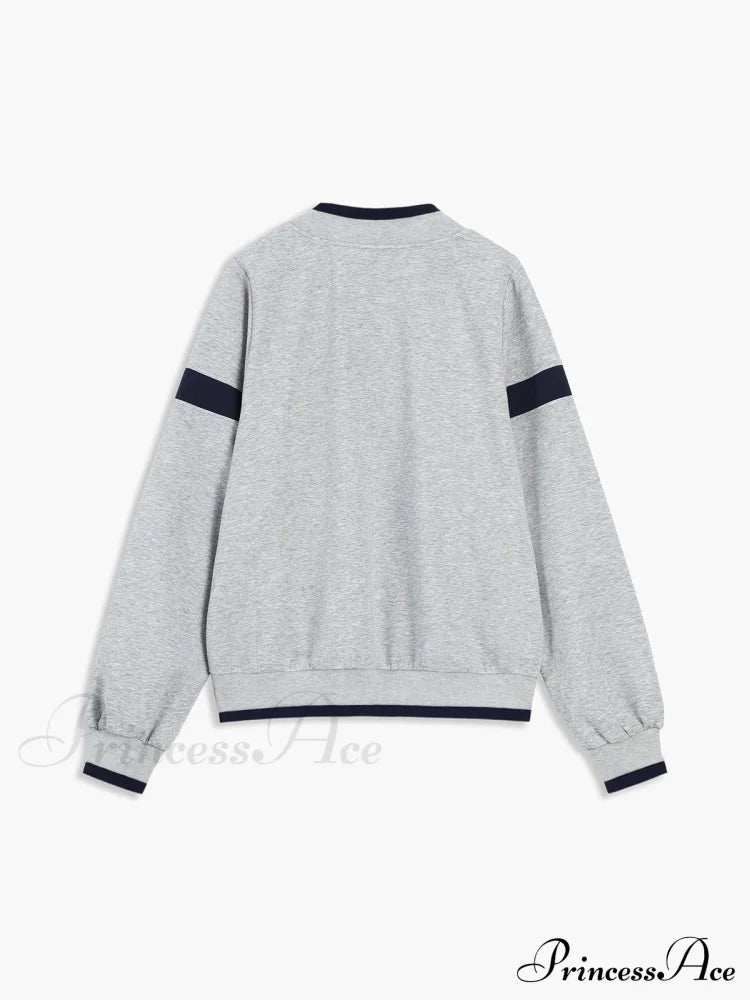Contrast Trim Graceful Oversized Sweatshirt Sweatshirts