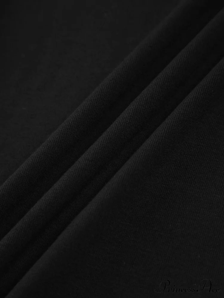 Contrast Trim Off Trendy Shoulder Long Sleeve Shirt T-Shirts