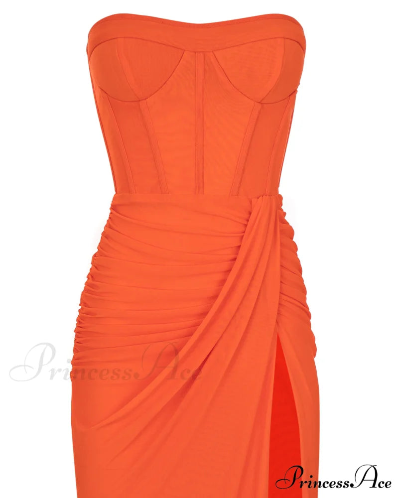 Coral Blazing Stylish Off-The-Shoulder Maxi Dress L /