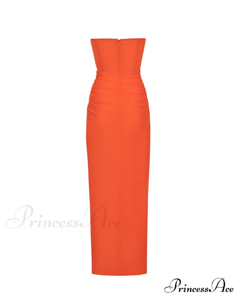 Coral Blazing Stylish Off-The-Shoulder Maxi Dress S /