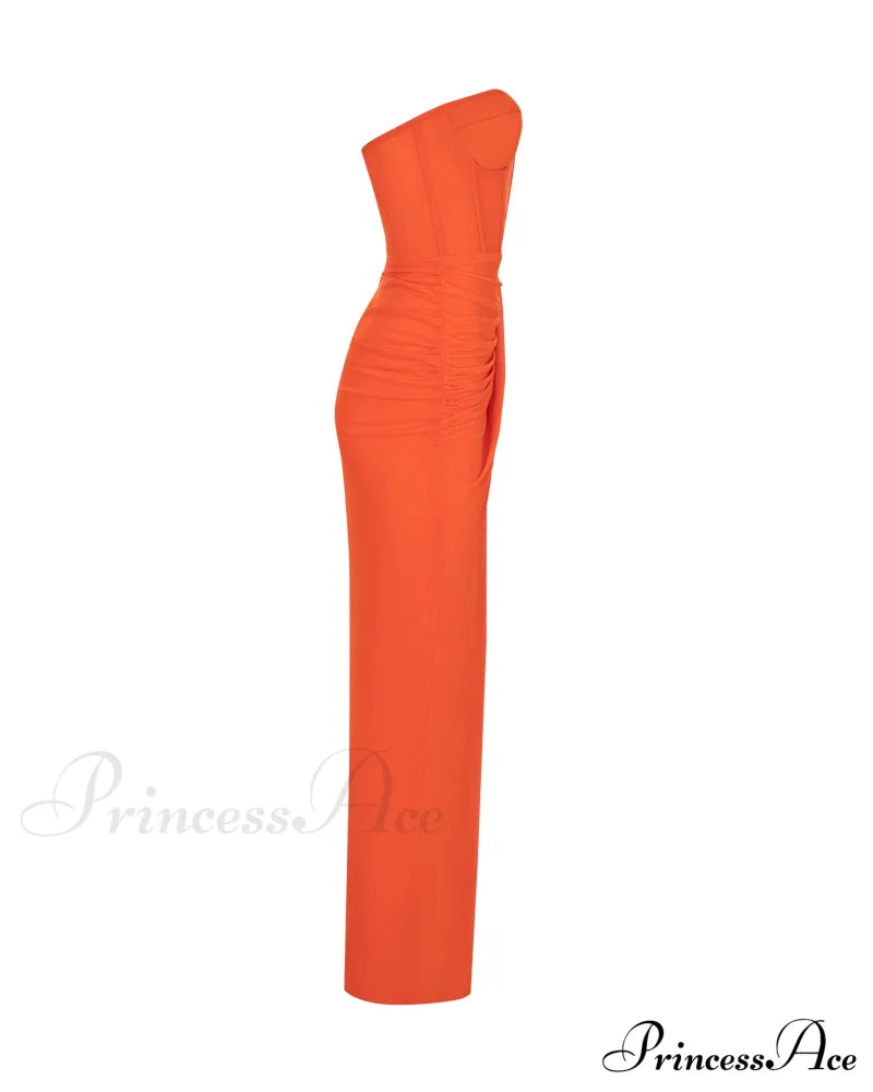 Coral Blazing Stylish Off-The-Shoulder Maxi Dress Xxl /
