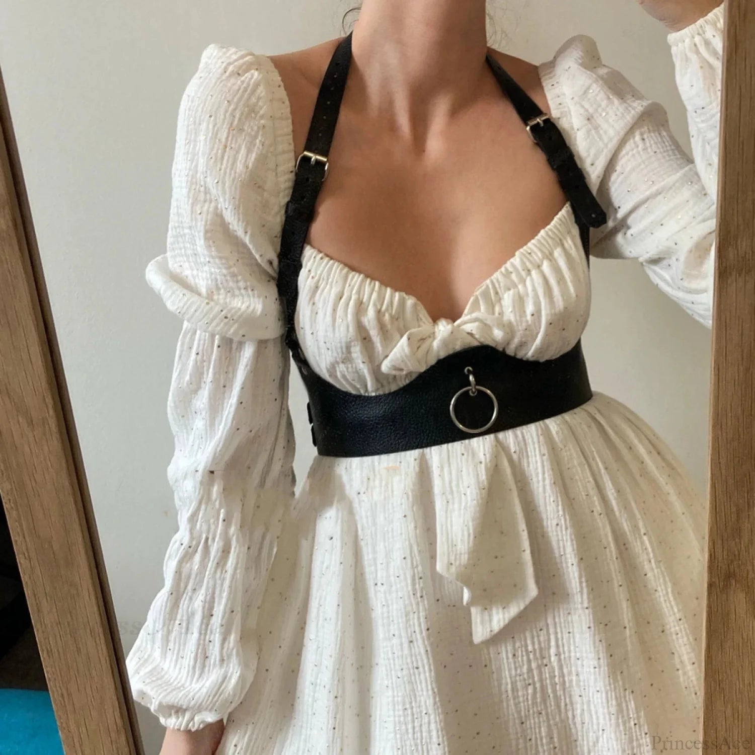 Corporeal Gothic Harness Leather Chain Belt Black