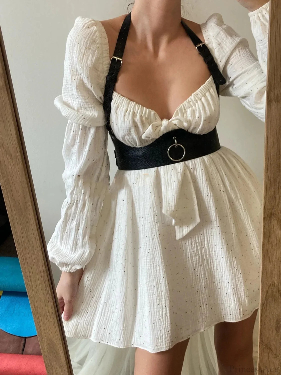 Corporeal Gothic Harness Leather Chain Belt Black