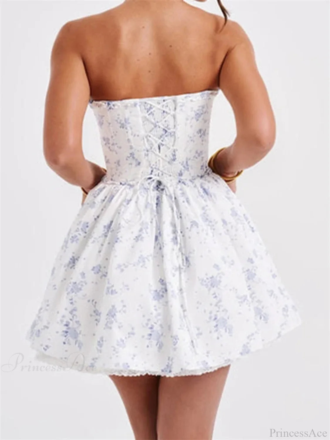 Corset Tie-Up Lace Trim Mini Dress minidress-250223