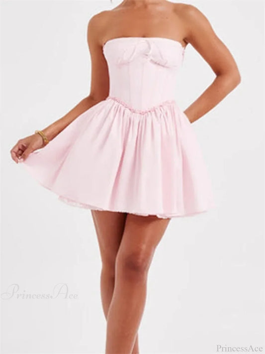 Corset Tie-Up Lace Trim Mini Dress minidress-250223