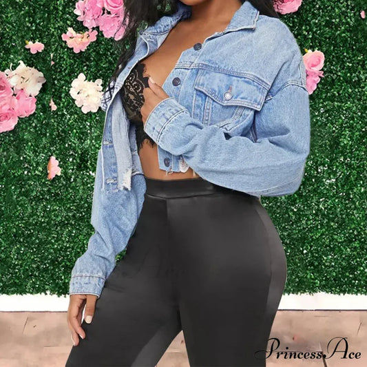 Baumwolle Denim Frühling Herbst Strickjacke Punk Bomber Windbreaker Aushöhlen Jacke