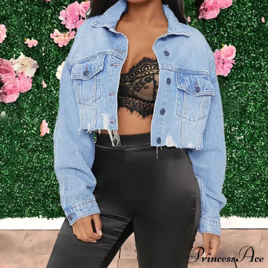 Baumwolle Denim Frühling Herbst Strickjacke Punk Bomber Windbreaker Aushöhlen Jacke