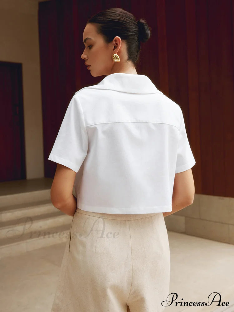 Cotton & Graceful Linen Cropped Shirt Shirts