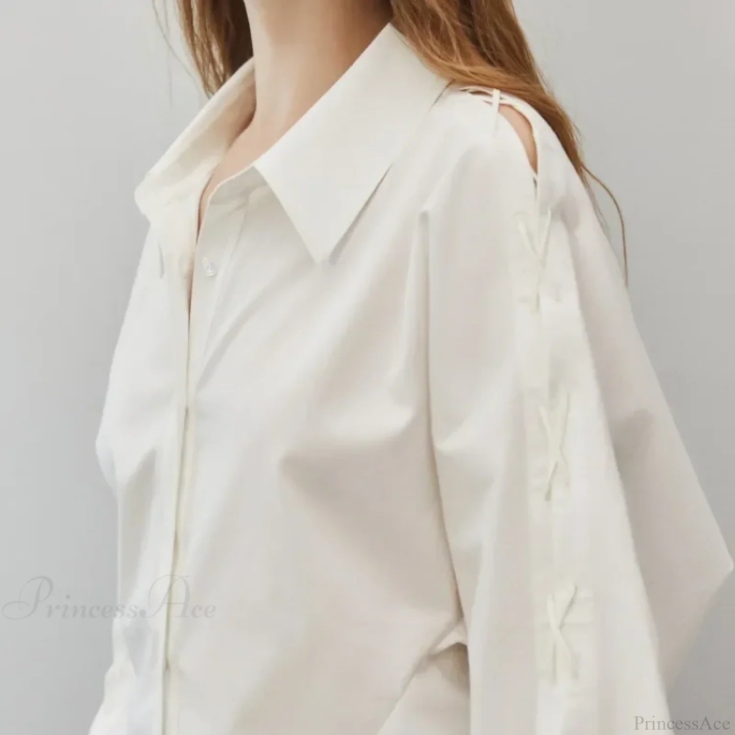 Cotton Long Sleeve Button Up Casual Office Blouse blouse-250126