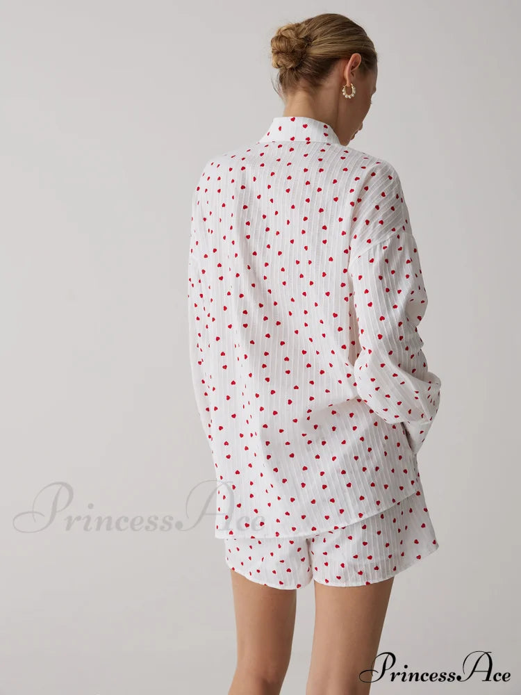 Cotton Sweetheart Striped Trendy Soft Short Set Sets