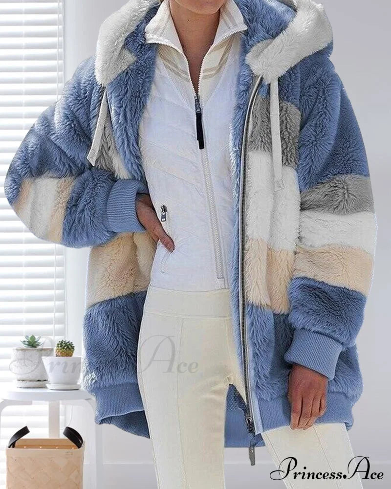 Cozy Plush Hooded Coat Coats-L