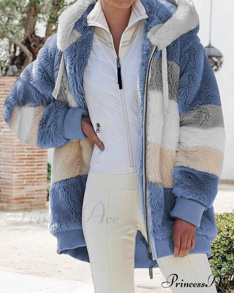 Cozy Plush Hooded Coat Coats-L
