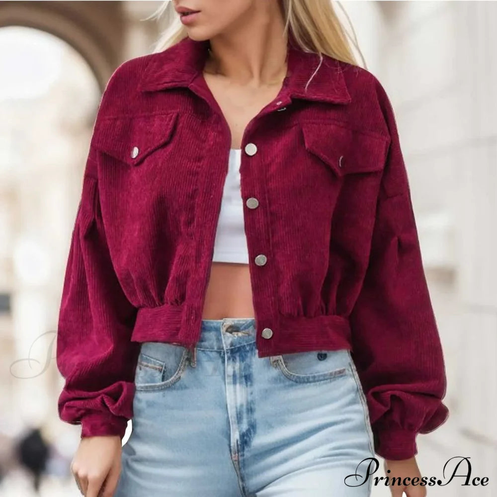 Cozy Stylish Chic Trendy Elegant Fashionable Versatile Classic Sophisticated Jacket Red / S