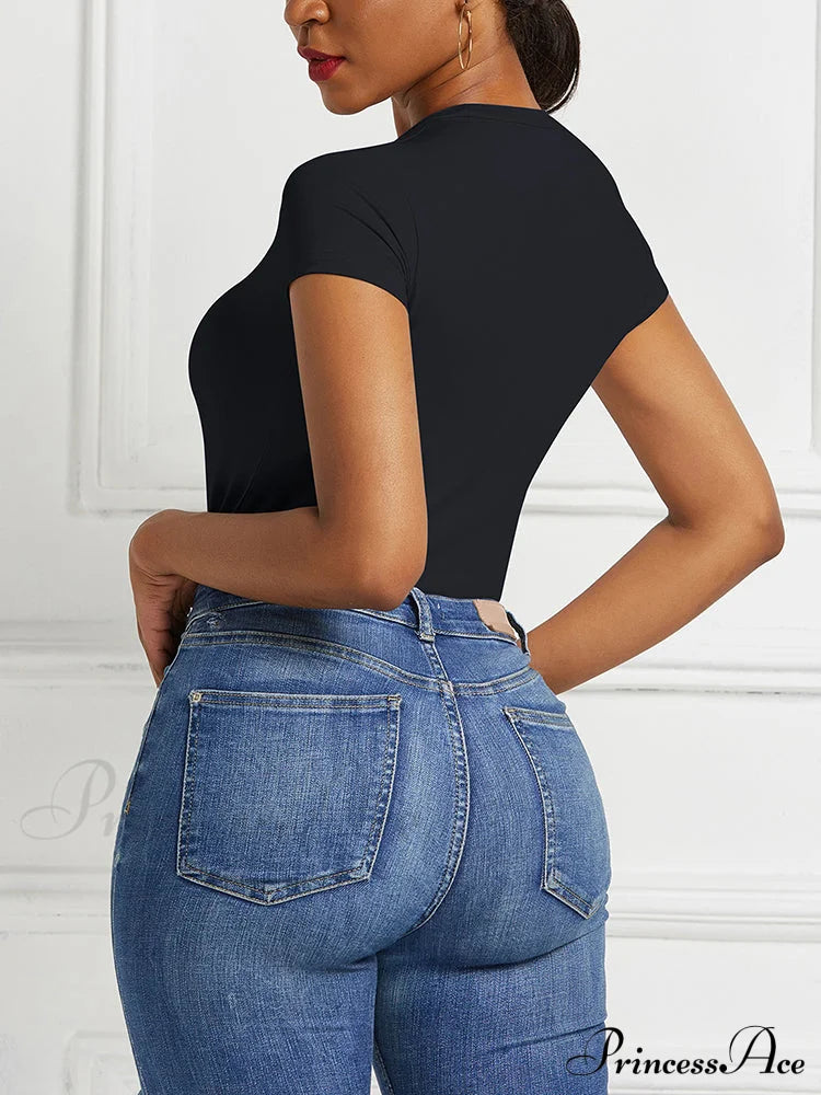 Crew Neck Graceful Smiley Face Sweater Jumpsuits & Rompers