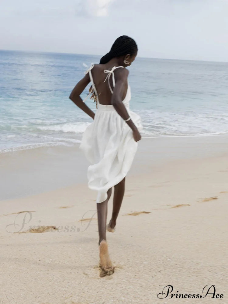 Crochet Cutie Stylish Linen Maxi Dress Casual Dresses