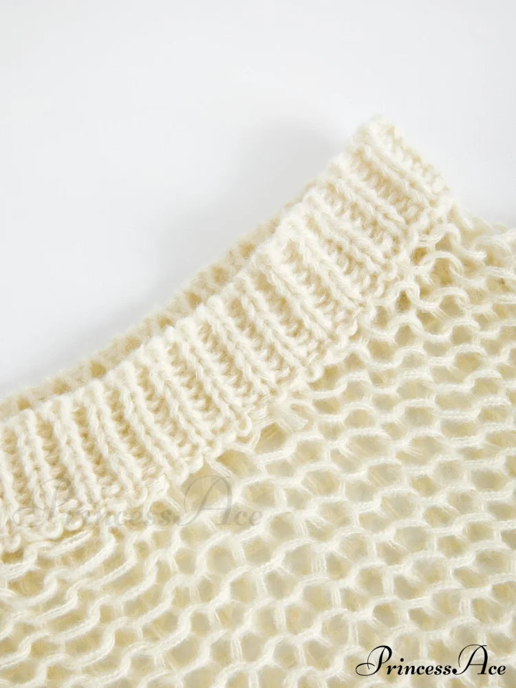 Crochet Hollow Graceful Knit Crop Top Knits