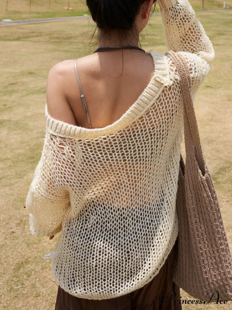Crochet Hollow Graceful Knit Crop Top Knits
