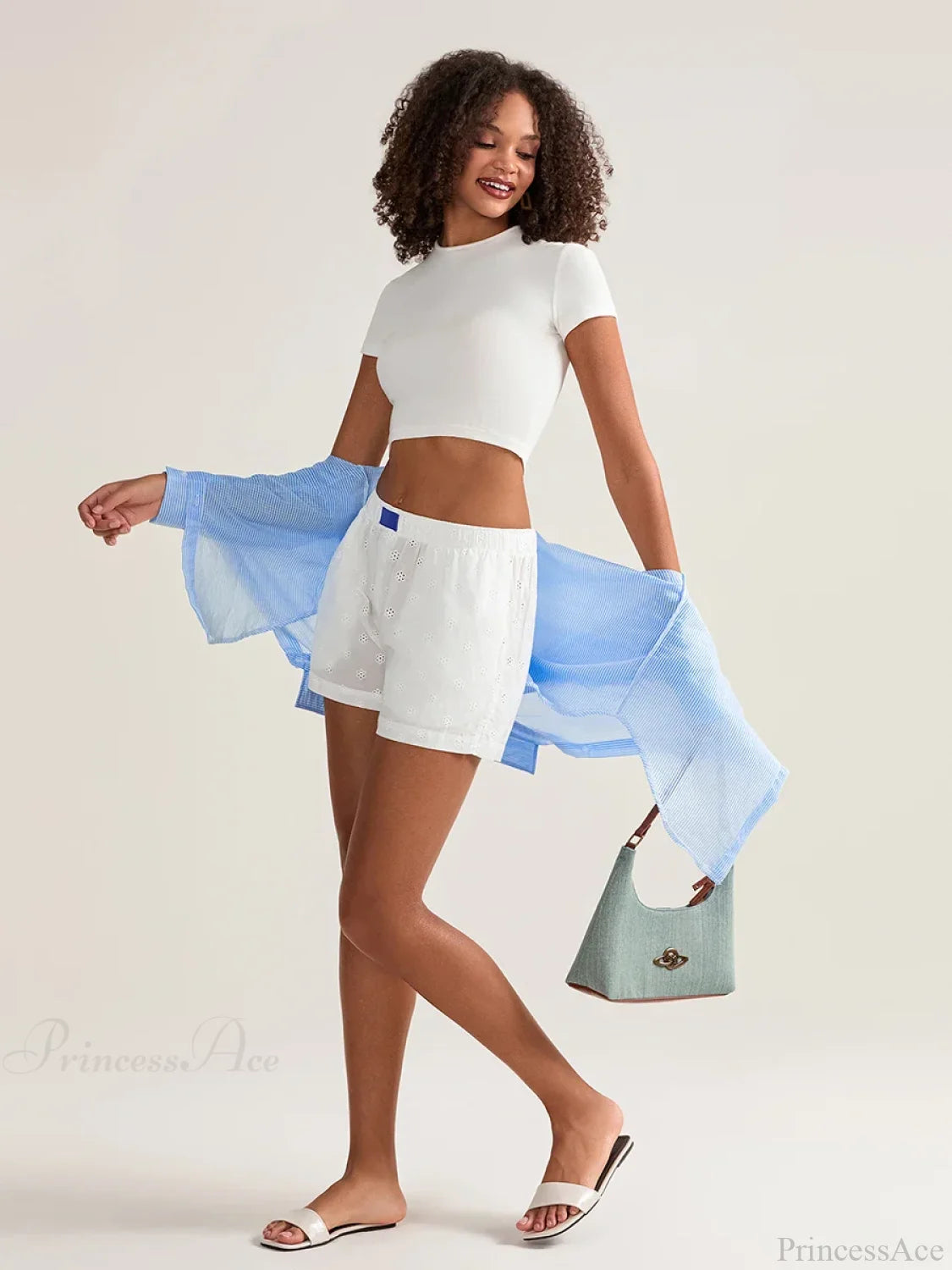 Crochet HolLow Wide Leg Short short-250223
