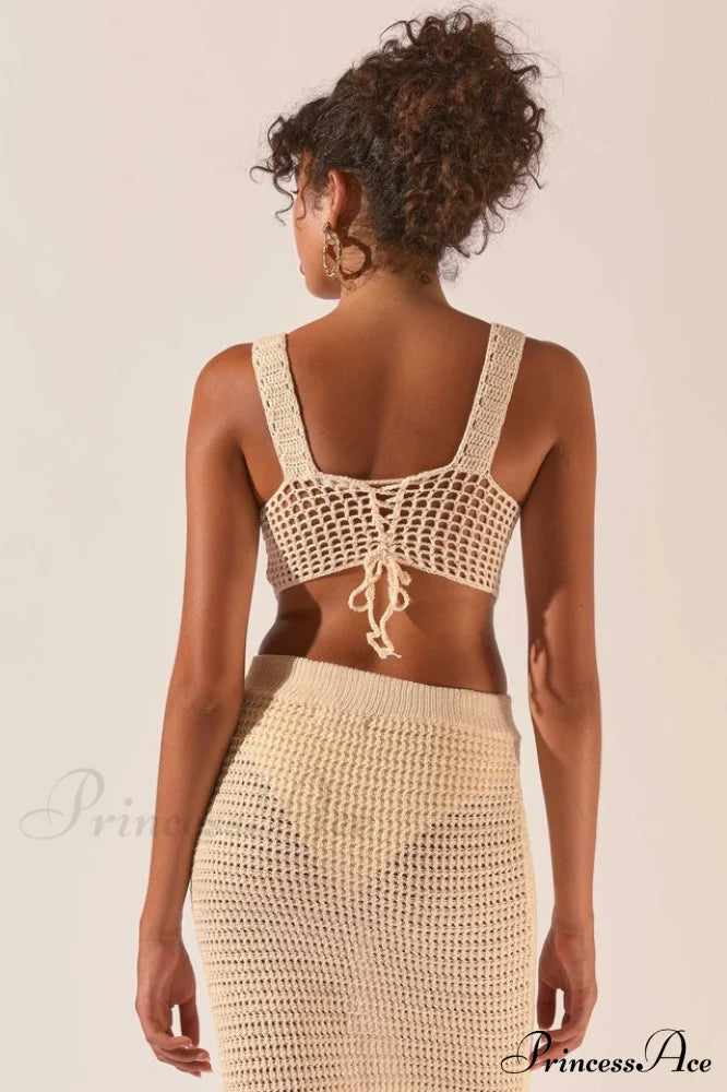 Crochet Midi Top Charming + Skirt Set