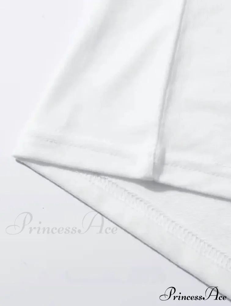 Croissant Pink Stylish Ribbon Graphic Tee Print Cotton T-Shirts